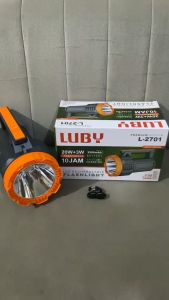 Luby L-2701 Rechargeable LED Flashlight 20W+3W Tahan Lama 10 Jam Baterai 2500mAh