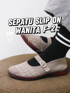 RUIMO F-2 Sepatu Slip On BELT Wanita Korea Style Bahan Rajut Premium Best Quality Import