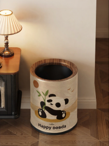 MEISD | High Aesthetic Mid-century Cute Retro Household Trash Can Large Capacity Open-top