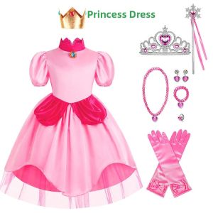 WUYIMEI | Kids Peach Princess Pink Dress Halloween Cosplay and Performance