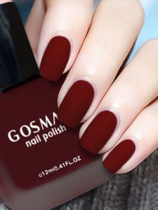 Matte Finish Nail Polish Remover ชุดสี่ขวด Vintage ไวน์แดงไม่มีเบเกอรี่ Glitter ฟรี Peel Off Nail Art เครื่องมือความงาม