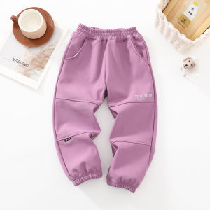 Thickened Fleece Winter Childrens Sports Pants Quick Dry Windproof Outdoor Casual Trousers for Boys And Girls