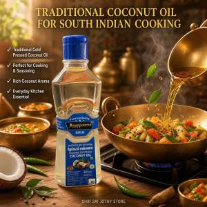 Annapoorna Gold Traditional Cold Pressed Coconut Oil 500ml | Premium Coconut Cooking Oil