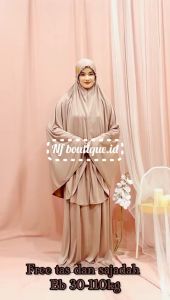 FREE SEJADAH DAN TAS MUKENAH TRAVELING JUMBO KCB TERBARU BAHAN JERSEY PREMIUM / MUKENAH SUPER JUMBO