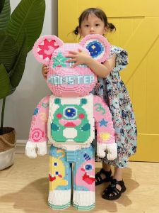 Adult Version Violent Bear Building Blocks High Difficulty Large Size over 10000 Pieces Assembly Toy Living Room Ornament