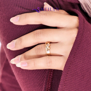 MEILYN Cincin Kawin Emas Pria Motif Double Gemma Permata Gold Plated 0221211235