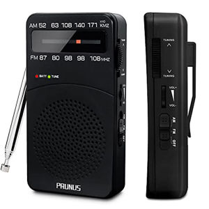 J-166 Portable Radio AM FM Battery Operated Radio with Tuning Light Back Clip Excellent Reception Transistor Radio FM AM