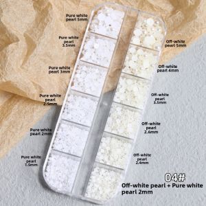 Nail Drill Bits Jewelry Pearl Nail Art Mixed Square Rectangle Half Circle Flat Bottom Drill Accessories for Nail Decoration