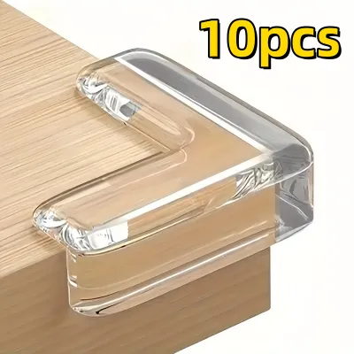 10pcs Transparent Silicone Corner Protector Set Safe Edge Guards for Power Outlets and Table Corners