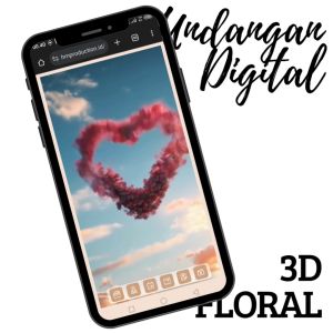 Undangan Digital Website Pernikahan 3D Animasi Love Bunga Bergerak Wedding Video Motion Link Wa
