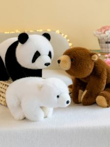 QIAOSHANG | Realistic Panda and Polar Bear Plush Toys for Childrens Birthday Gifts