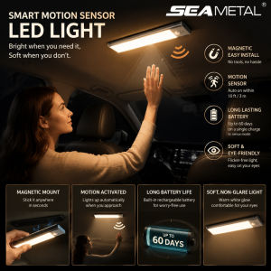 SEAMETAL | SEAMETAL Universal Trunk Car Sensor Light Wide-Area Detection Magnetic Installation No Wiring Ultra-Long Battery Life LED Light