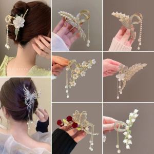 Elegant Bellflower Tassel Hair Claw Clip