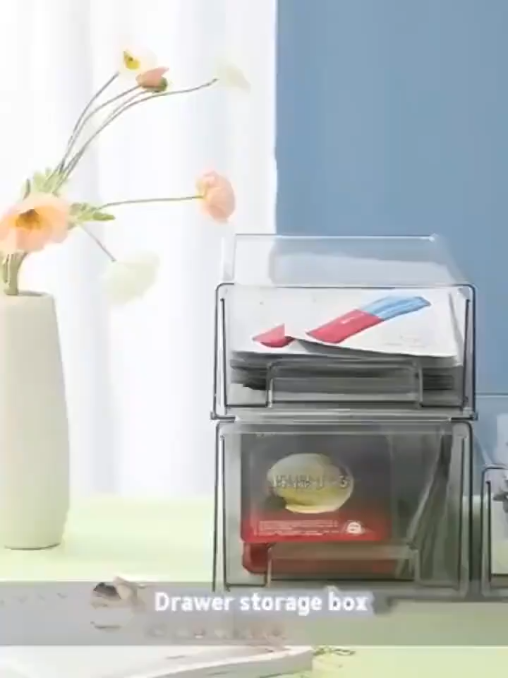 Acrylic table storage box drawer type transparent multi-purpose shelf organizer household items