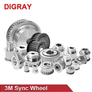 DIGRAY 3M Synchronous Pulley Aluminum Alloy Synchronous Pulley Motor Pulley 16 /20/24/30/32/36/38/ 40 Teeth Slot Width 16mm