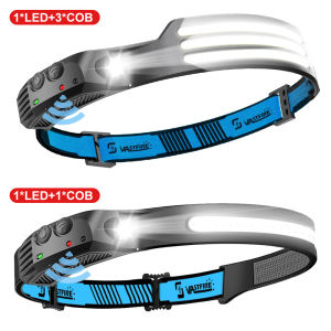 LED Sensor Headlamp Built-in Battery 270°Bright Beam Head lamp USBRechargeable Head Flashlight Outdoor Camping Fishing Headlight