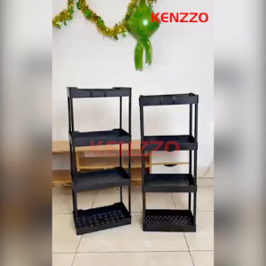 Rak troli plastik rak toilet rak kamar mandi rak dapur serbaguna dengan roda