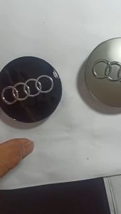 <Audi> Logo mâm xe Audi Chụp mâm xe Audi Logo chụp Lazang xe Audi. (Loại 68mm 2 màu đen Ghi) Audi68mm