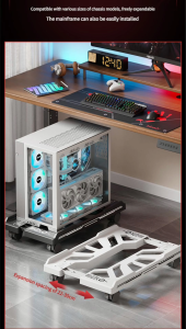 Adjustable Mobile CPU Stand Under Desk Computer Tower Stand with Caster Wheels CPU Tower Holder Fits Most PC