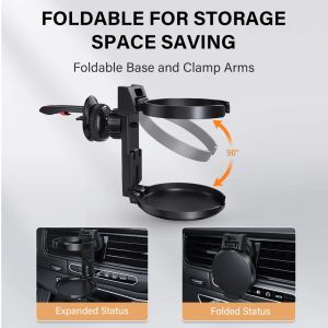 Foldable Car Cup Holder Air Vent Outlet Drink Bottle Holder Car Cup Rack Auto Interior Accessories Beverage Ashtray Mount Stand