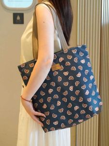 Waterproof Large Capacity Mommy Bag Zipper Handbag Bento Bag Casual Tote Bag Cartoon Student File Bag Soft Handle Shoulder Bag