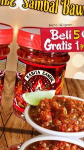 Sambal Bawang Neng Ghina Botol Praktis Rasa Mantab - Beli 5 Gratis 1