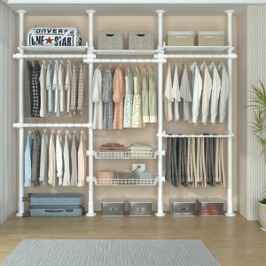 QIUZHANGJIA | Height Adjustable Expandable Wardrobe Rack
