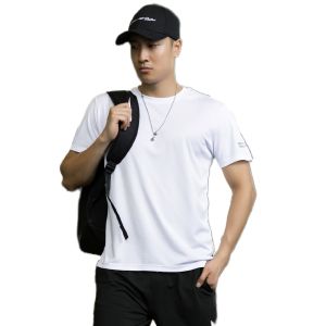 Luoke ชุดออกกำลังกายตาข่ายทรงหลวมสำหรับผู้ชายเสื้อยืดแห้งเร็วระบายอากาศดีโอเวอร์ไซส์สำหรับฝึกซ้อมวิ่ง