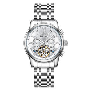Fairwhale | Mark Fairwhale Mens Automatic Watch Stainless Steel Strap High Transparency Dial Resistant Scratch-Proof Case Wristwatch