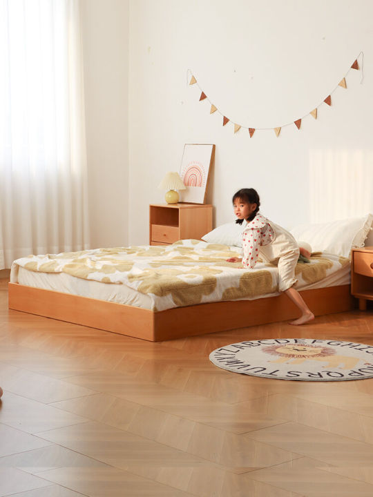 Xqiao Wooden Floor Bed Montessori Children's Bed Tatami Suspension Solid Wood Bed Baby Baby without Bedside Platform Bed