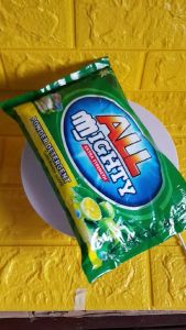 1 Kilogram - ALL MIGHTY Extra Strength Powder Detergent Calamansi Scent Green Pack (1 Pc)