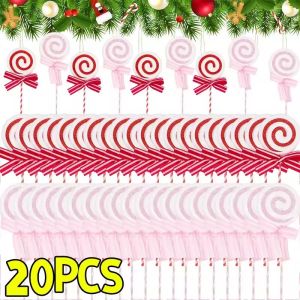 จี้ต้นไม้คริสต์มาสแขวนอมยิ้มพลาสติกเครื่องประดับลูกกวาดคริสต์มาส20ชิ้นการตกแต่งงานปาร์ตี้ภายในบ้านของขวัญปีใหม่เด็ก