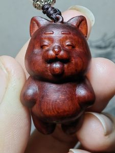 Mặt Dây Chuyền Treo Hình Chó Corgi Bằng Gỗ Cam Đỏ Thắt Lưng Khóa Xe Trang Trí Thủ Công Thủ Công Trung Quốc Phong Cách Trung Hoa