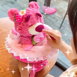 Bó Hoa Thỏ Bông 2in1 đổi được 2 kiểu kèm túi và đèn đồ chơi nhồi bông cao cấp cute quà tặng bạn gái