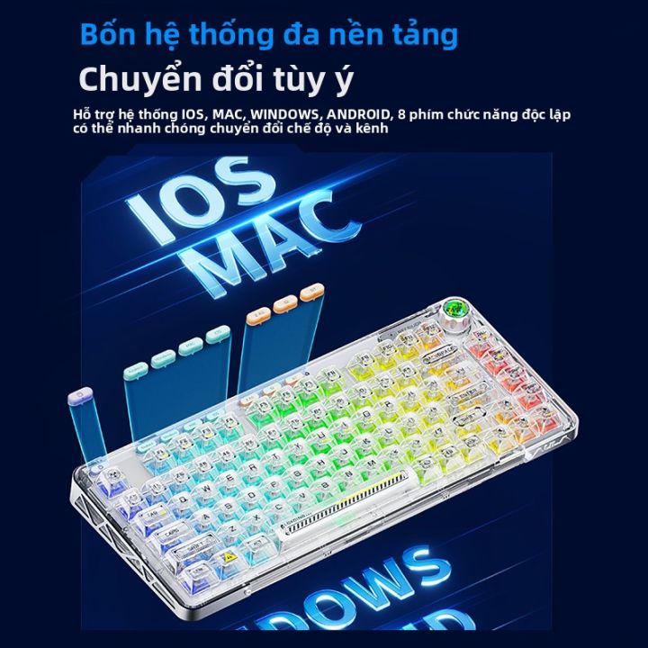 AULA | Bàn Phím Cơ Gaming Wolf Spider F81 Hot-Swap Đa Chế Độ (Dây/Không ...