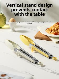 AMW | Kẹp Thức Ăn Silicone & Inox cho Nướng & Chiên Không Dầu
