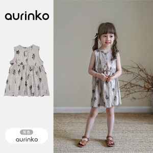 Summer Floral Dress Baby Girl Cotton Vest Skirt Childrens Korean Style Clothing Skirt for 18-60 Months Old Girls