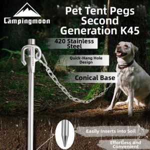 Campingmoon | Outdoor Wind-resistant Stainless Steel Ground Pegs Long Thick Tent Anchor