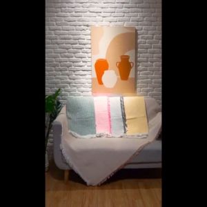 Multifunction Throw Blanket/Selimut Cover Sofa Alas Lantai Alas Piknik Taplak Meja Walldecor Waffle