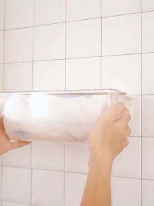 โปร่งใส เจาะฟรี ติดผนัง กล่องเก็บผ้าขี้ริ้ว Lazy ประเภทการดึง ที่วางกระดาษทิชชูแบบใช้แล้วทิ้ง