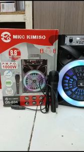 PROMOO~Speaker Aktif Bluetooth QS-834 8 Inch Speaker Portable Karaoke Free Microphone + Remote / Speaker besar murah berkualitas~CODD