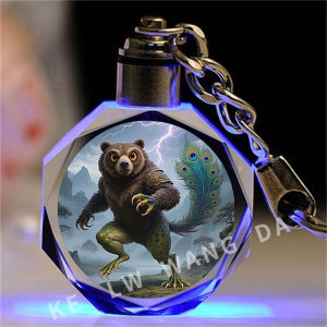 Luminous Crystal Keychain Stick Figure Creative Gift for Boys And Girls Foreign Mountain Sea Classic Inspired Design