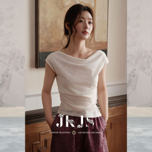 JK&JS | Bamboo-Silk Blend Jacquard Elegant Short Sleeve T-Shirt