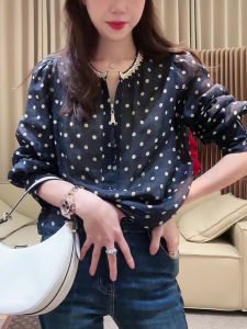 SHUAIYUE | Áo Blouse Chấm Bi Thiết Kế Cao Cấp Phong Cách Retro Mùa Xuân