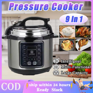 Electric Pressure Cooker Heavy Duty 9 in 1 Multi Functional Smart Rice Pressure Cooker 5L Stainless Steel Kitchen Large Capacity Rice Cooker Household 24H Timer Energy Efficient Stewing Cooker