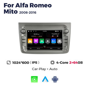 Android 15 Car Radio Stereo for Alfa Romeo Mito 2008 2009 2011 2012 Carplay Auto Multimedia Player GPS Navigation FM Autoradio