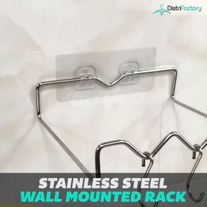 Wall Mounted Washbasin Hook Hair Dryer Holder Heavy Duty Strong Self-Adhesive Waterproof Stainless Steel Rack