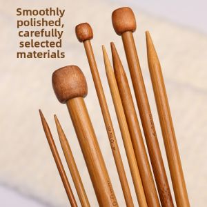 QINGPIN | Bamboo Carbonized Straight Knitting Needles