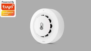Tuya Wifi BT Two Connection Smoke Detector Temperature Humidity Measurement Device 80dB Sound Alarm Remote Push Alert Function