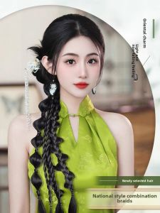 Original Design Chinese Style Braided Hair Accessories for Women Floral Twists and Horse Tails New Bride Styling Hair Accessories